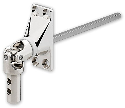 Gelenklager für Kurbelgetriebe, Schwenkbereich 45° (Grad), Platte 56 x 27 mm, vernickelt, inkl. Vierkantstab 300 mm x 6 mm, von EVEROXX®
