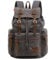 Vintage Unisex Casual Leather Backpack Canvas Rucksack Bookbag Satchel Hiking Backpack Travel Outdoor Shouder Bag (Grey) 27.9 x 16 x 41.9 cm