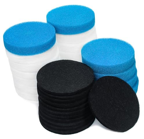 LTWHOME Kohlefilter, Grobfilter und Feinfilter Serie Passend für Eheim Ecco Pro 130/200/300 Ecco 2232/2234/2236(Packung mit 30)