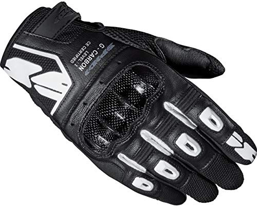 SPIDI, G-Carbon, Motorradhandschuhe, mit Resistiver Touchscreen-Funktion und Schutzpolsterung, Abriebfeste und Atmungsaktive Motorradhandschuhe aus Leder