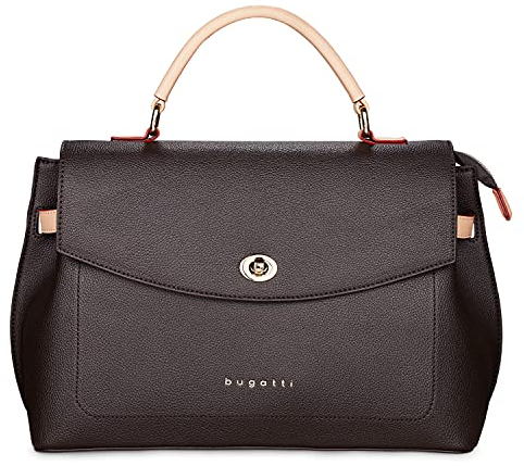 bugatti Ella Stadttasche, Kunstleder Tasche, Damenhandtasche Schultertasche, braun