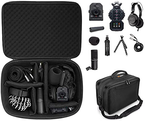getgear All in one case for Zoom Portable Handy Recorder Compatible with Zoom H8, Q2n-4K, H6, H5, H4 and Headphones, Microphones, Stands, Charger, Cords and Tablet/Laptop