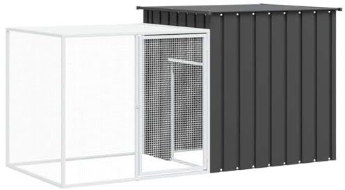 vidaXL Rabbit Cage Anthracite 200x91x100 cm Galvanised Steel