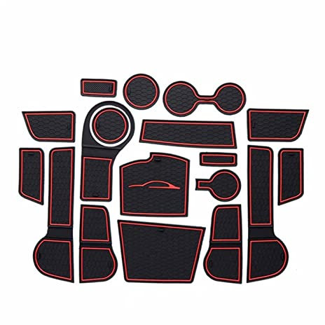 Tapis antidérapant de Voiture Tapis De Gadget De Voiture pour K＆IA R＆IO 4 X-Line R＆IO 2017-2019 Tapis De Fente De Porte Tapis De Tasse Tapis Voiture (Couleur : Rouge)