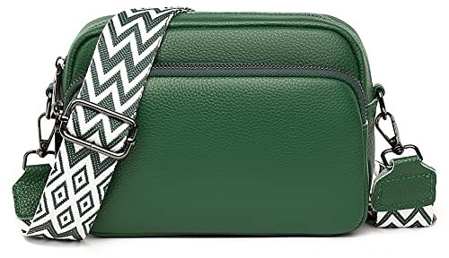 TIAASTAP Damen Handy Umhängetasche Echtes Leder Crossbody Bag Damen Handytasche zum Umhängen, Umhängetasche Damen Klein Moderne Taschen mit Breitem Schultergurt u 3 fächern