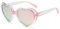 WDZAYXC Herz Polarisierte Retro Sonnenbrille für Damen und Herren, Gradient Gläser, süß und stylisch, UV400 Schutz(Rosa Grün/Rosa Quecksilber)