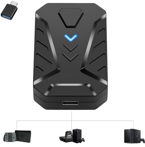Joso Adattatore tastiera e mouse per Xbox Series X/S, Xbox One/S/X, Xbox 360, PS4/PS3, Switch/Switch OLED/Switch Lite Console, tastiera e mouse Convertitore USB Supporto mappatura personalizzata