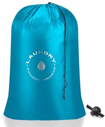 AiQInu Bolsa de Lavandería Plegable,Bolsas de Ropa con Cordón, Organizador Material Antidesgarros para Cuarto de Lavado Cocina Dormitorio Hotel de Viaje 60 x 85cm