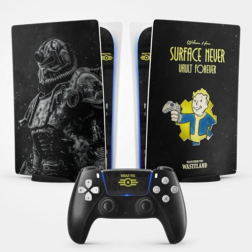 PS5 Vault-Aufkleber, Aufkleber für Playstation 5, Konsole und Controller, Digitale Standard Edition, Wasteland PS5-Skin (1 Controller)