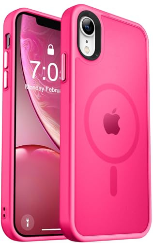 MOCCA Magnetic Shockproof for iPhone XR Case,Hot Pink | 10ft Drop Tested | Compatible with MagSafe | Anti-Slip Matte Finish | Raised Camera & Screen Lip | Ultra-Slim Design
