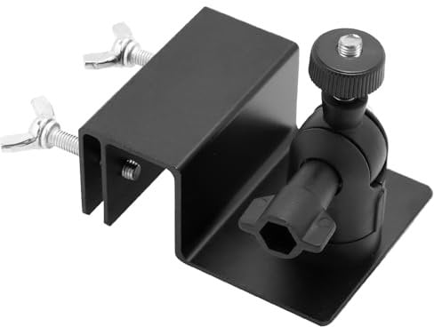 QWORK® Universal Camera Mount for Gutter - Compatible with Arlo/Blink Cameras - 360° Swivel & Tilt -with Screw Adapter