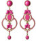 Pendiente con abalorios de colores (FUCSIA)
