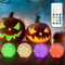 daphomeu 2024 Aktualisierung Unterwasser Licht mit Fernbedienung, 13 LED Kürbis Licht, Wasserdichte RGB Farbwechsel Deko Licht Für Vase, Teich, Whirlpool, Halloween(4 Stück)