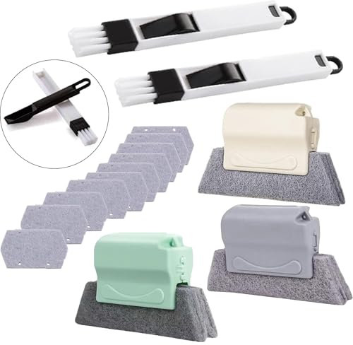 mohito 3 Piezas Kit de Cepillo de Limpieza de Ranura de Ventana,Ranuras Cepillo De Limpieza 2 En 1 Limpiador,Cepillo Limpieza Creative Groove,para Teclado guía de Puerta de Ranura de Ventana