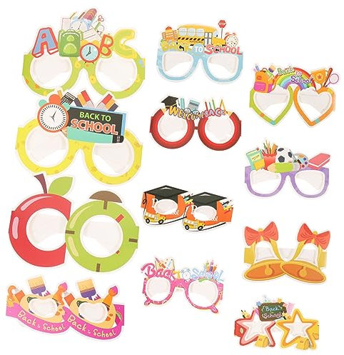 TOGEVAL 12St Back to School-Brille 12 Stück Schulbrille Themenfest Brille Brillen für Mottopartys kinder ferngläser kinderferngläser kreative Papierbrillen Partybrillen aus Papier