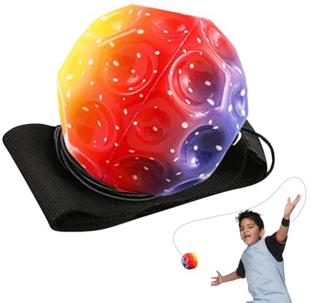 Generisch Handgelenkbälle An Einer Schnur, Rebound-Bälle Mit Armband, Elastischer Rückprallball An Einer Schnur, Sport-Handgelenkball, Lustiges Einzelspieler-Spielzeug, Verbessert Die Koordination