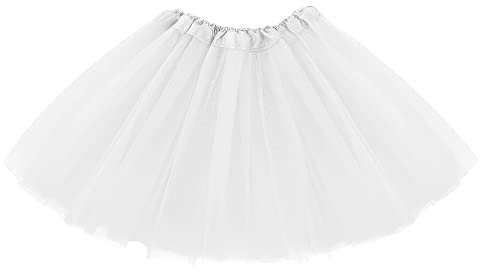 KHDULQ Gonna Tulle Donna,Tutu Donna Adulto Dress Ballet Petticoat in Tulle a 4 Strati,Gonna in Vintage Anni'50 per Vintage Tutu (IT, Misura del girovita, 40, Regular, Regular, Bianco)