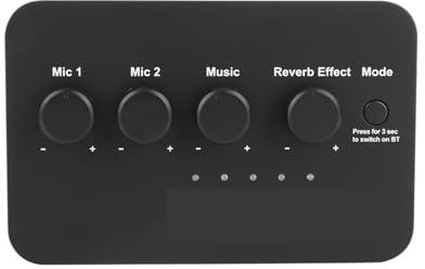 Kompakter Mischpultanschluss Zwei Mikrofoneingänge Digitale Soundmaschine for TV/PC und Verstärker,Außergewöhnliche Klangklarheit
