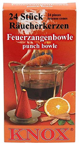 KNOX Räucherkerzen - Duft: Feuerzangenbowle - Menge: 24 Stück - Brenndauer: ca. 10-15 min - Made in Germany