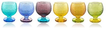 IVV mod. MULTICOLOR Set 6 Calici Liquore bicolore in vetro colorato soffiato cl 7 h 7,8 cm pz 1