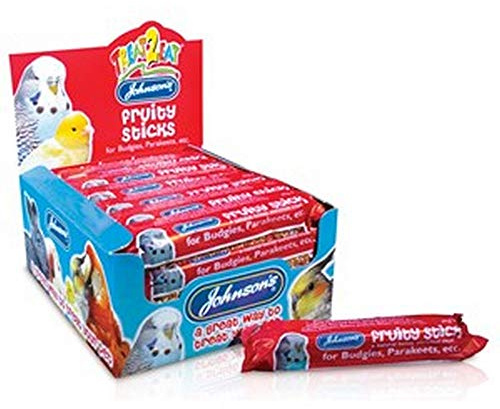 Johnsons Bulk Box Treat 2 Eat Budgie/Parakeet Fruity Sticks 1x28