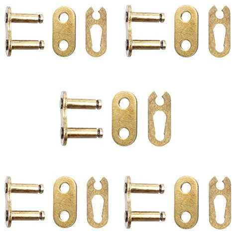 QAZAKY 5 pcs Gold 420 Drive Chain Repair Master Connector Split Link for 50cc 70cc 90cc 110cc 125cc ATV Quad Scooter Motorcycle Go Kart Moped Pit Dirt Pocket Bike XR50 CRF50