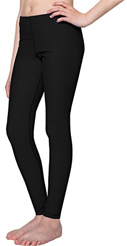 iQ-UV Schutz Leggings Kinder 152/158 Schwarz – Sport Leggings für Jungen und Mädchen aus recyceltem Material mit LSF 300 – Ideal als Gym Leggings oder Sporthose – Kinder Leggins für Fitness & Freizeit