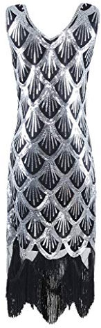 Maskworld Elegantes 20er Jahre Charleston Damen Kleid - Anita - Größe: XL - Flapper Abendkleid Kostüm Verkleidung