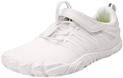 Joomra Women's Trail Running Barefoot Shoes Zero Drop Minimalist Sneakers, W30 | All White, 8 UK