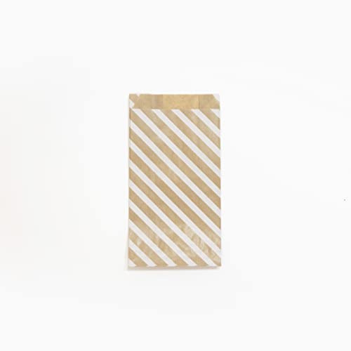Clairefontaine 394109C 50 Tüten Kraftpapier 11x21+5cm Weiß Streifen