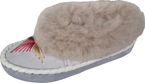 Generisch LAMMFELL Warme HAUSSCHUHE Gr.38 NEU, Handarbeit Schaffell/-leder Orange/Blau/Rot Schuhweite:NORMAL