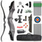 SHARROW 60 Zoll Bogenschießen Takedown Recurve Bogen und Pfeile Set 25-65lbs Traditioneller Jagdbogen Erwachsener Holz Bogen Griff Longbogen RH/LH (65lbs, Linke Hand)