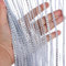 Blogiiup Beaded Door Curtain Fly Screen, Door Fly Screen Curtain 39.37x78.74 inch Extra Length Tassel Hanging Lightweight Shiny Decorative Fly String Curtains for Doors for Windows, Doorways Silver