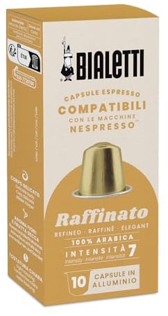 Bialetti Café Capsules compatibles Nespresso® - Raffinato - 10 Capsules