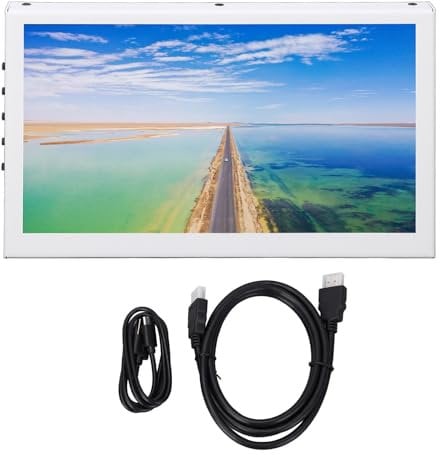 Xiuganpo 7 Inch Touchscreen Mini Monitor, 1024x600 HD CD Screen Display with Multimedia Interface and VESA Hole, Small Monitor Portable Monitor for PC Laptop TV, Dual Built In Speakers