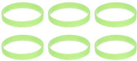 sourcing map Lot de 6 bracelets de 1,27 cm de large pour club de sport, jeux de groupe, cadeaux de fête, accessoires de sport, couleur unie, vert lumineux