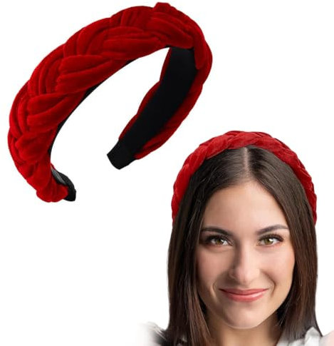 ZEPIQOR Velours Serre Tête en Tissu Bandeau Cheveux pour Femme Bandeau, de Velours Bandeaux Bourgogne Velours Bandeaux pour Femmes Filles Bourgogne