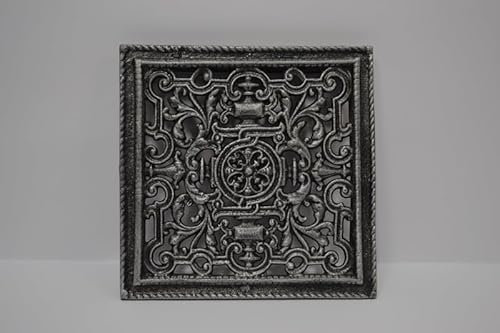 Sezam - Rejilla de ventilación de hierro fundido 23 x 2 x 23 cm, para estufas de azulejos, estufas de leña y chimeneas - Rejilla de aire caliente - Rejilla de ventilación para horno, conducto de