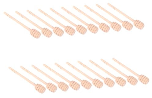 OKUMEYR 20 Piezas Palo de Abeja palitos para Mezclar Miel Varita de Miel cucharones de Jarabe Cucharada de Miel Honey Sticks cucharita de Jarabe cazo palillo de Madera de Miel Reutilizable