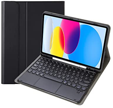 Bueuwe Custodia con Tastiera per iPad 9,7 Pollici 6a Generazione 2018, iPad 5a Generazione 2017, iPad Air 2/1, PRO 9,7'', Tastiera Bluetooth con touchpad, portapenne,Nero