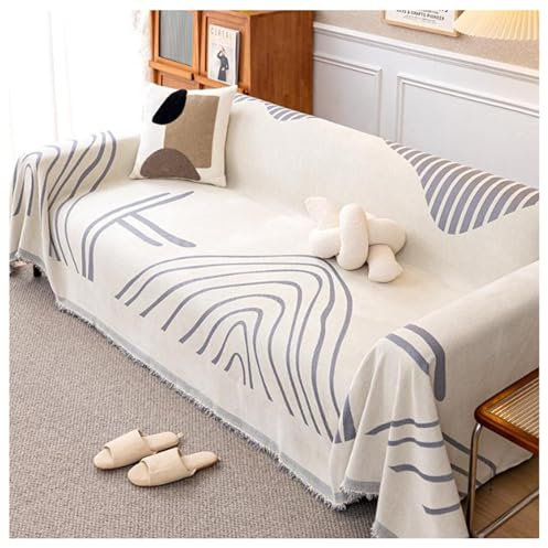 XYUERU Sofabezug, Chenille-Sofaüberwurf, universeller Couchbezug, rutschfeste Sofabezug-Decke, L-förmiger Sofabezug, Ecksofa(Blue,180x400cm)