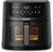 Schallen Modern Black Gloss Healthy Eating Low Fat Large 3.5L 1300-1500W Digital Display Air Fryer with 9 Cooking Settings and 30 Minute Timer (Glass Window 8L Air Fryer)
