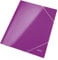 Leitz WOW 3-Klappen-Mappe, Eckspannermappe für bis zu 150 A4-Blätter, elastischer Verschluss, Dokumentenmappe aus Pappe, Violett, 39820062