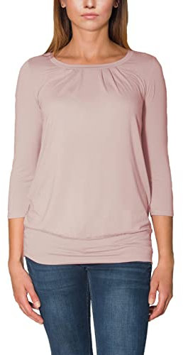 Alkato Maglia da Donna con Maniche a 3/4 Scollo Rotondo, Rosa Antico, S