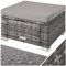 TecTake® Garden Stool & Ottoman, Footstool made of Weatherproof Polyrattan & Steel Frame. Compact, Water and Dirt-Resistant. XL Thick Cushion with Water-Resistant Cover. Outdoor Furniture - Grey