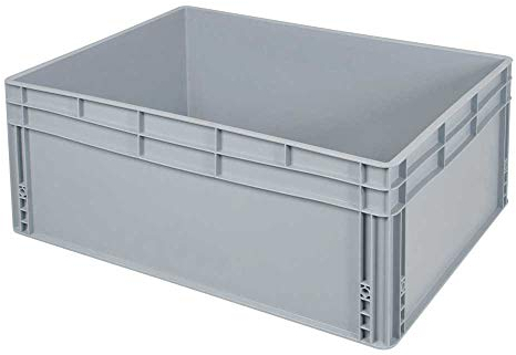 BRB Euro-Stapelbehälter mit Griffleiste, LxBxH 800x600x320 mm, grau