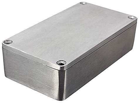 ExcInter 1590N1 (122x66x39.5mm) Silver Aluminium Enclosure Electronic Diecast Stomp Project Box Waterproof for External Power/Outdoor