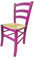 ZStyle Sedia Venezia Legno Colorata Ristorante Agriturismo Cucina Casa Paglia - Verde Blu Giallo Rosso (Fucsia)