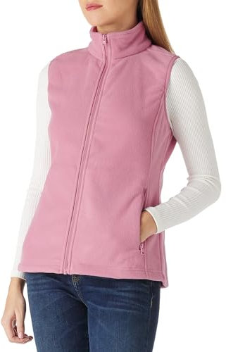 Outdoor Ventures Fleece Weste für Damen,Weich Ärmellos Jacke mit Reißverschlusstaschen, Sport Laufweste Frühling Herbst Fleeceweste Frauen Rosa XXL