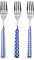Home Provence Set 6 Forchette Tavola in Acciaio Inox, Decoro Blu